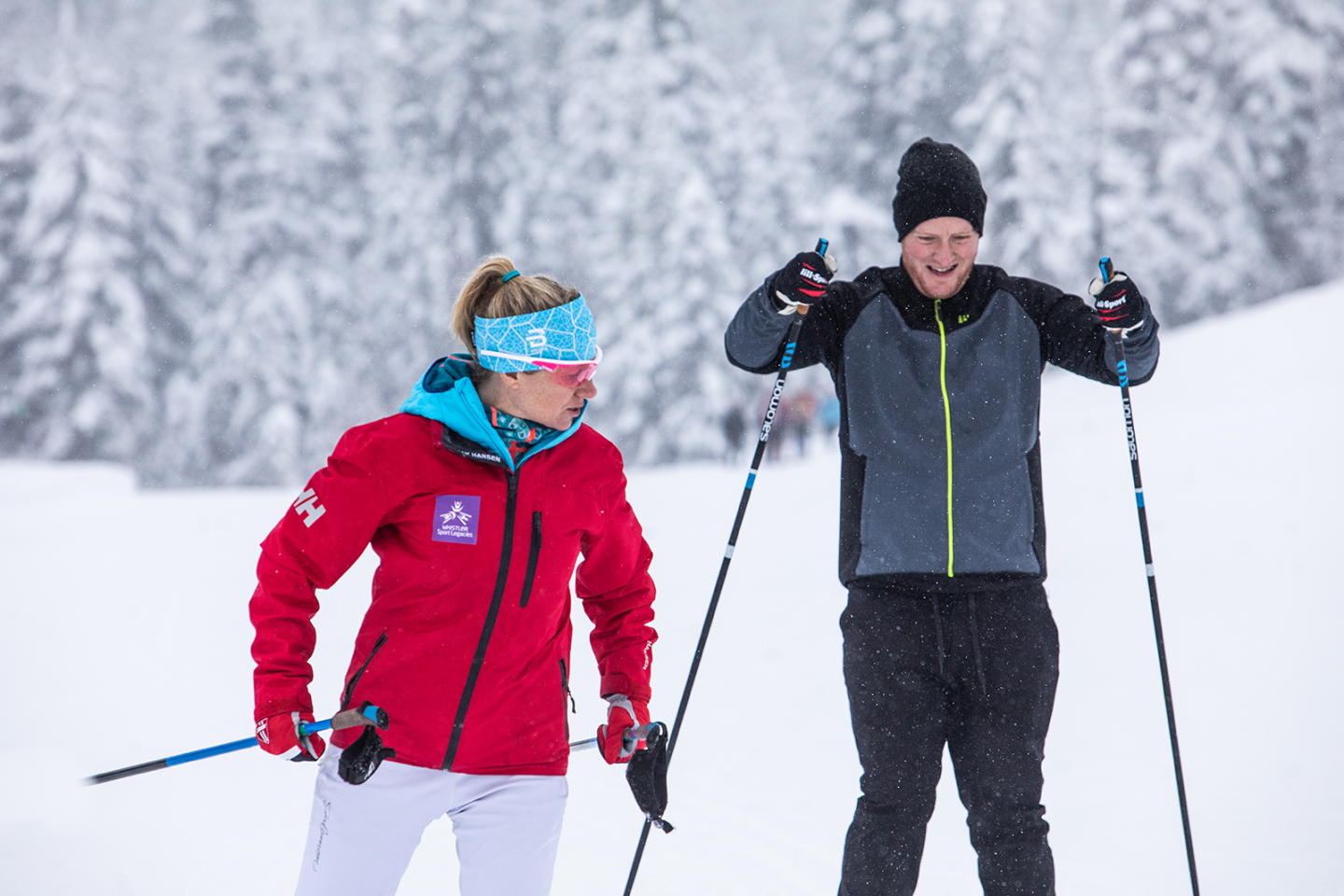Person taking cross country skiing lessons