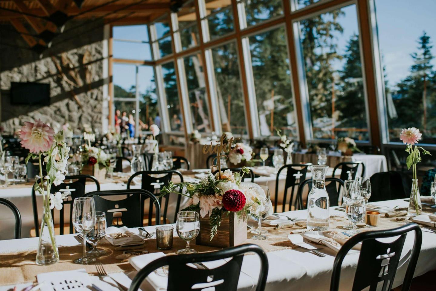 indoor wedding reception table arrangements