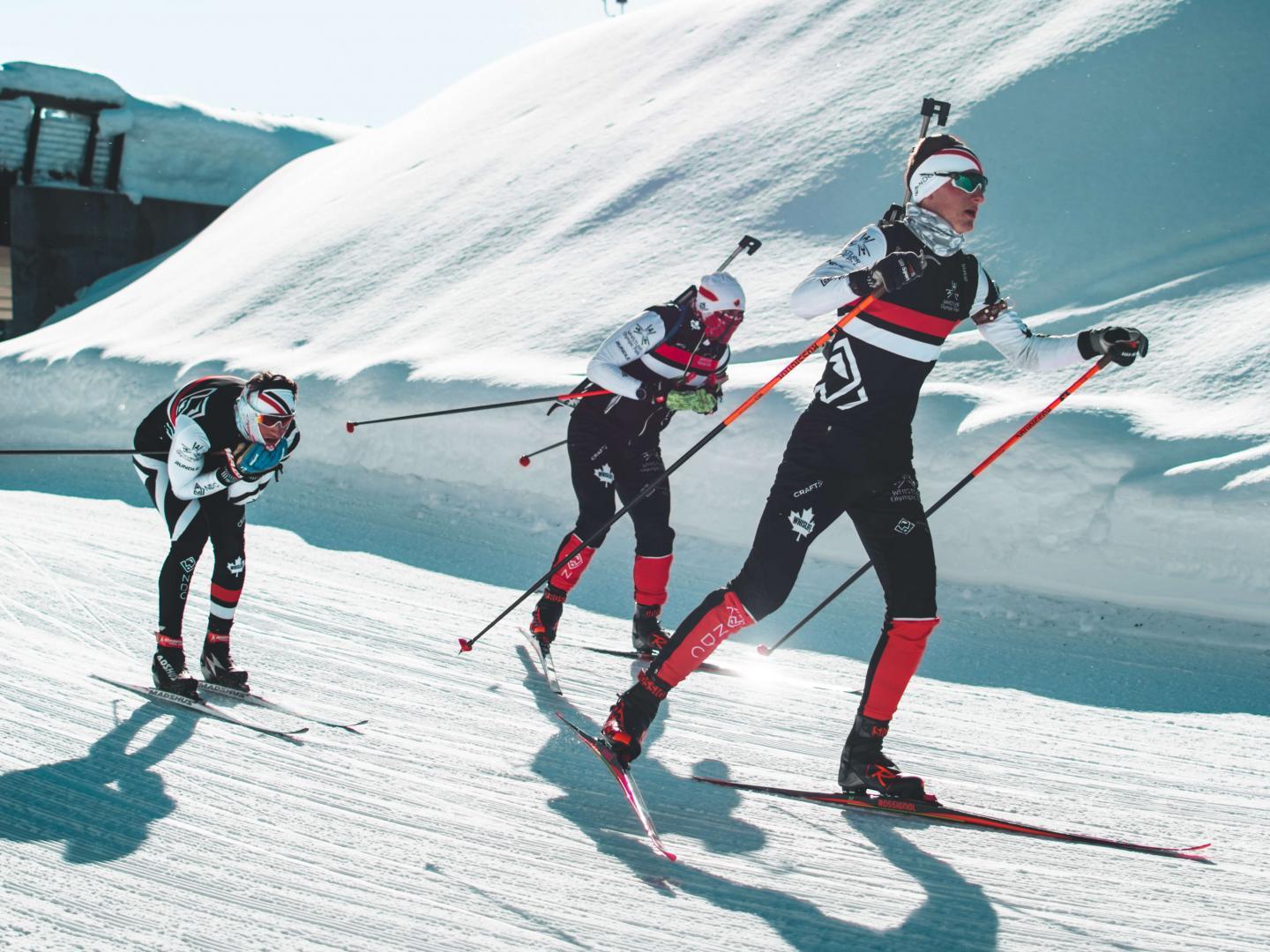 nordic skiers competing in event