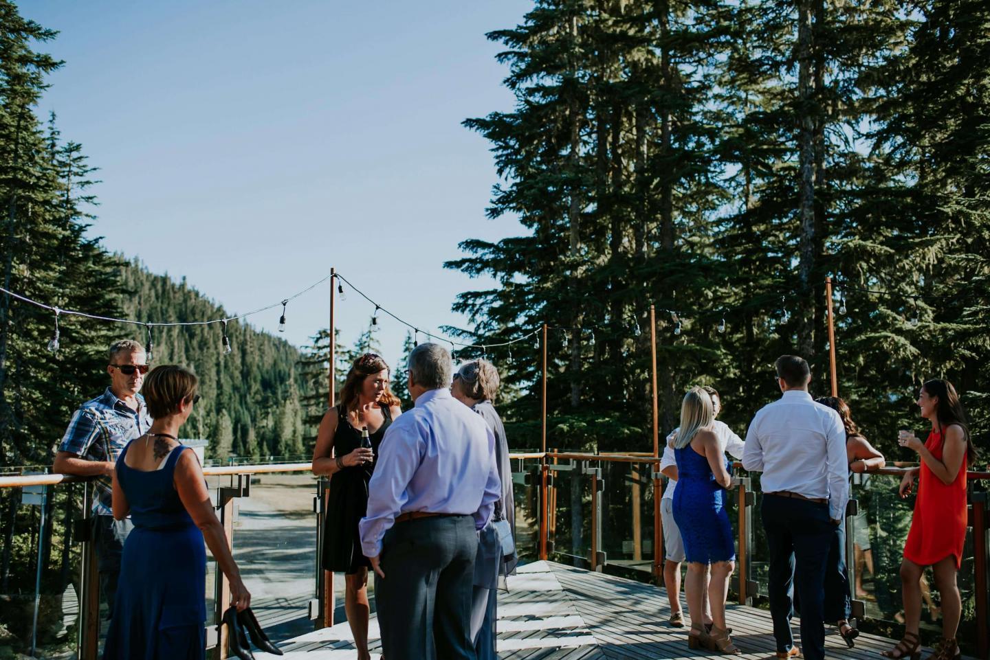 guests at outdoor mountain wedding