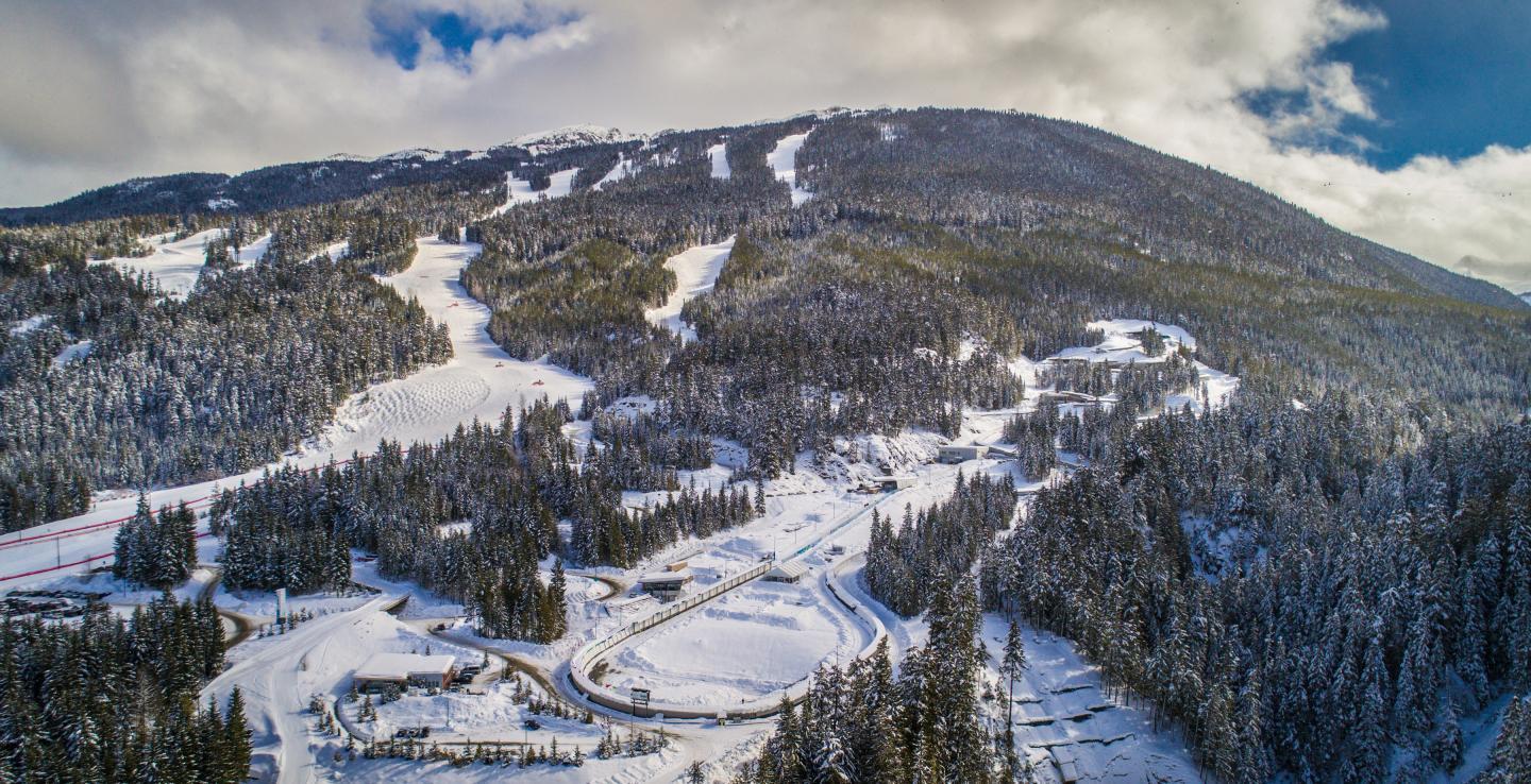 Aerial View of whistler olympic center track