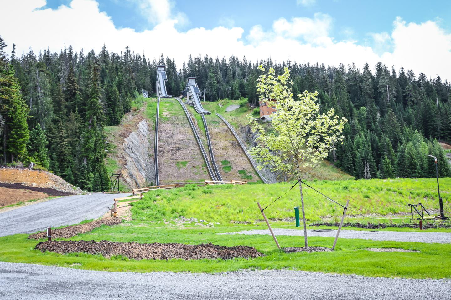Whistler Olympic park walk to ski jumps