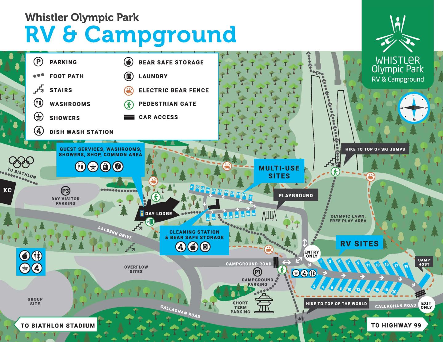 Whistler Olympic Park RV & Campground Map