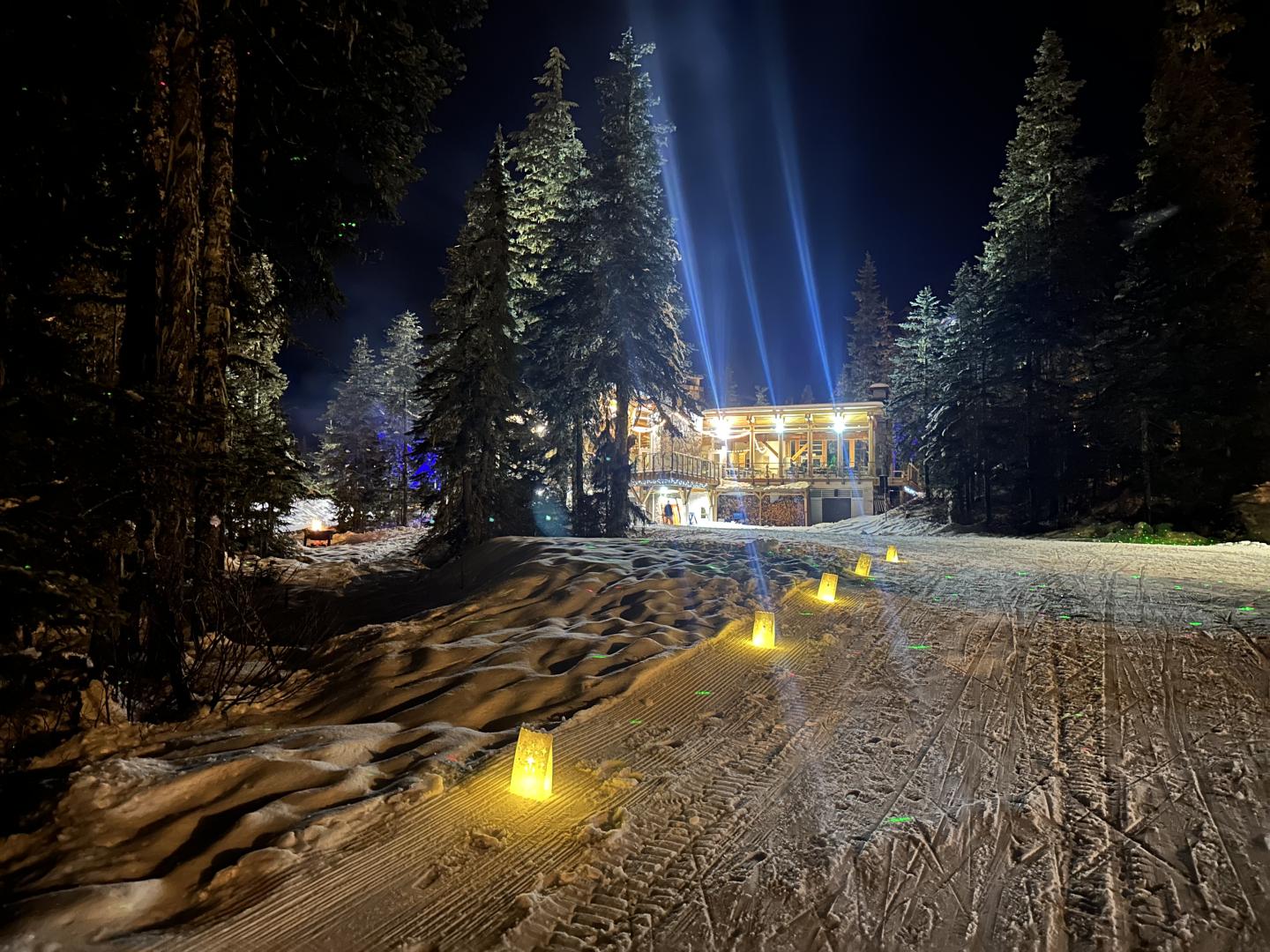Whistler Olympic Park Daylodge by candlelight