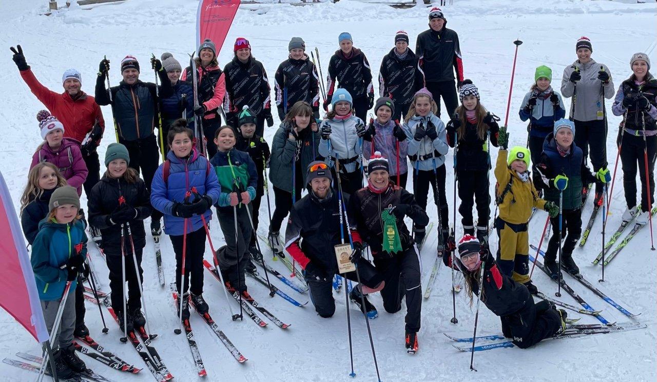 Skiers at Whistler Nordics ski club