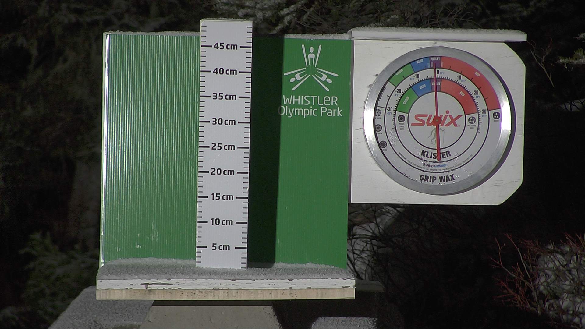 Snow stake cleared daily between 8:30–9:00am. Wax thermometer readings may be higher in direct morning sun.