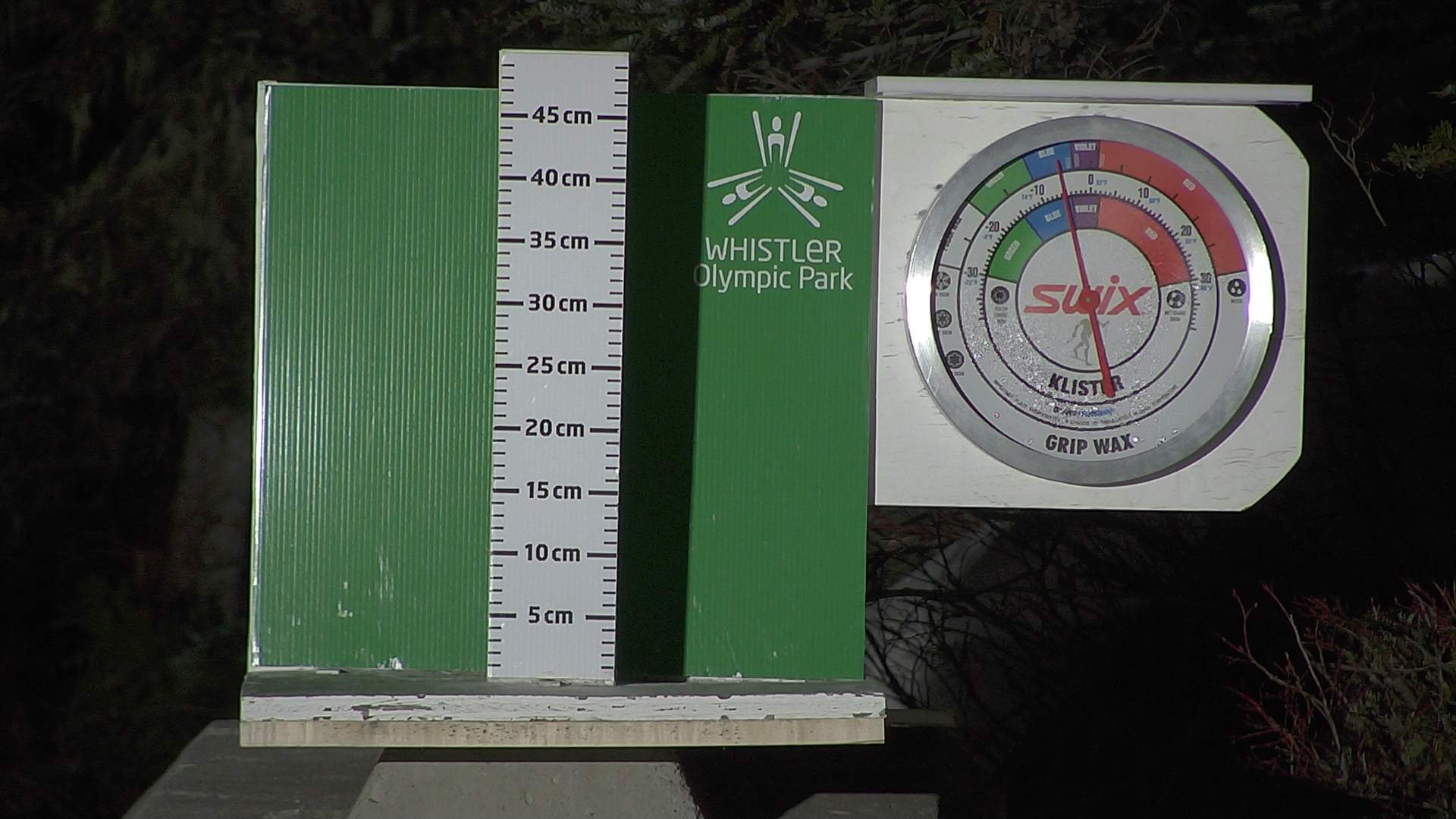 Snow stake cleared daily between 8:30–9:00am. Wax thermometer readings may be higher in direct morning sun.