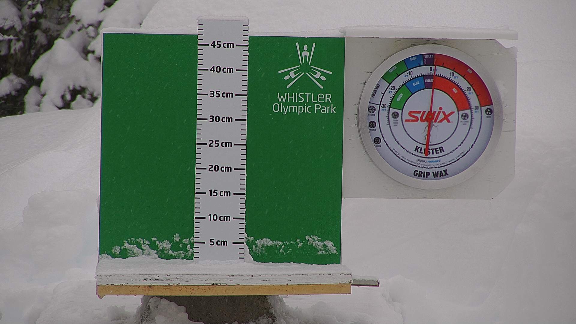 Snow stake cleared daily between 8:30–9:00am. Wax thermometer readings may be higher in direct morning sun.