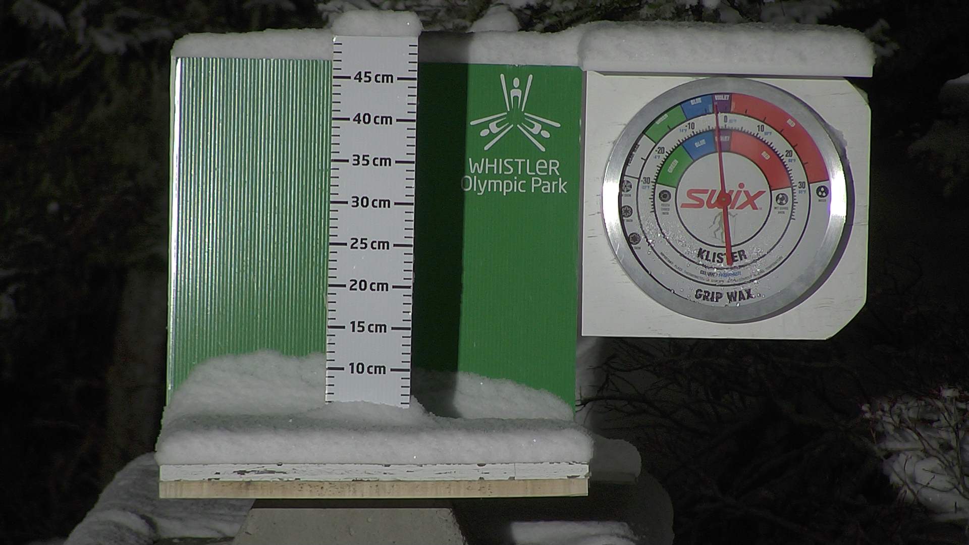 Snow stake cleared daily between 8:30–9:00am. Wax thermometer readings may be higher in direct morning sun.