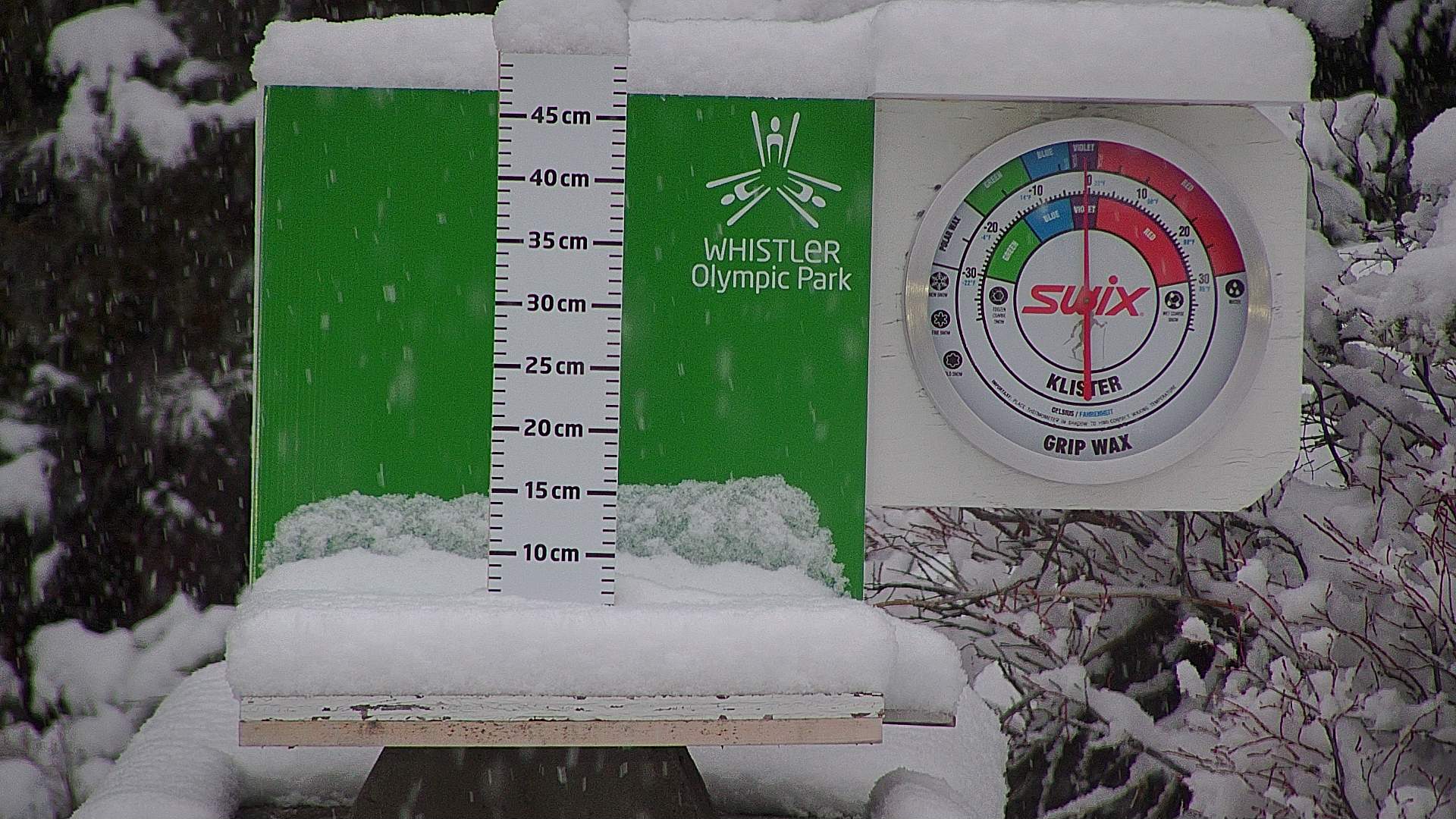Snow stake cleared daily between 8:30–9:00am. Wax thermometer readings may be higher in direct morning sun.