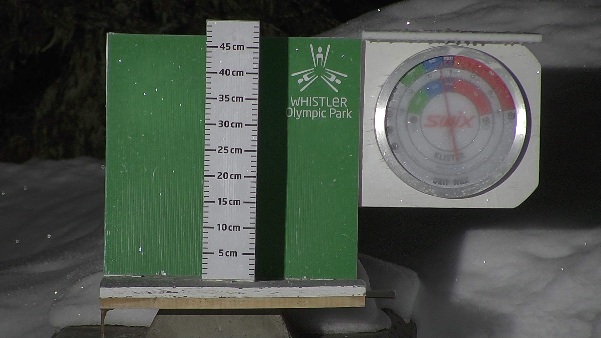 Snow stake cleared daily between 8:30–9:00am. Wax thermometer readings may be higher in direct morning sun.