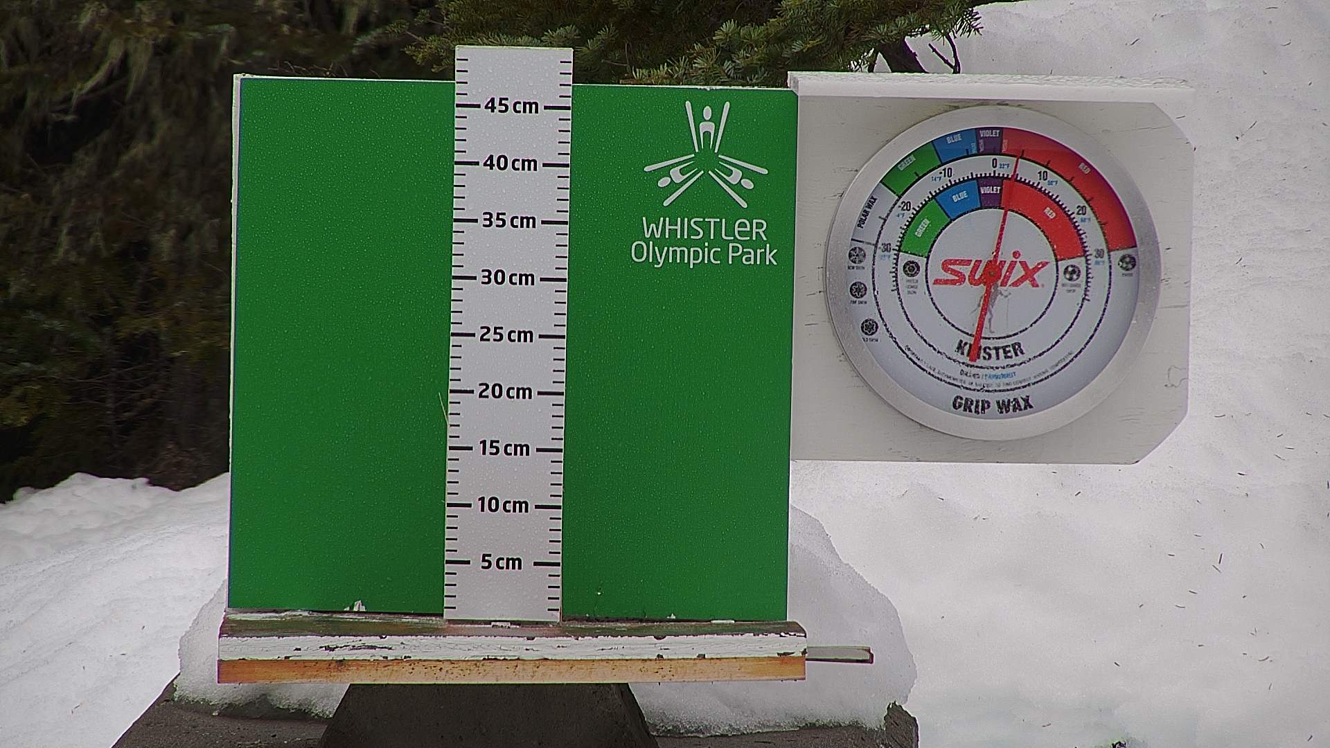 Snow stake cleared daily between 8:30–9:00am. Wax thermometer readings may be higher in direct morning sun.